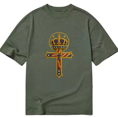 Cross and Crown  - Classic T-shirt - Army Green