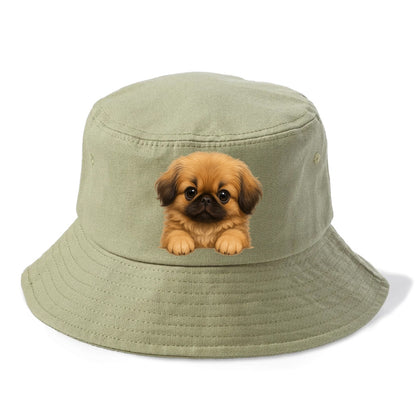 Pekingese  - Bucket Hat - Army Green