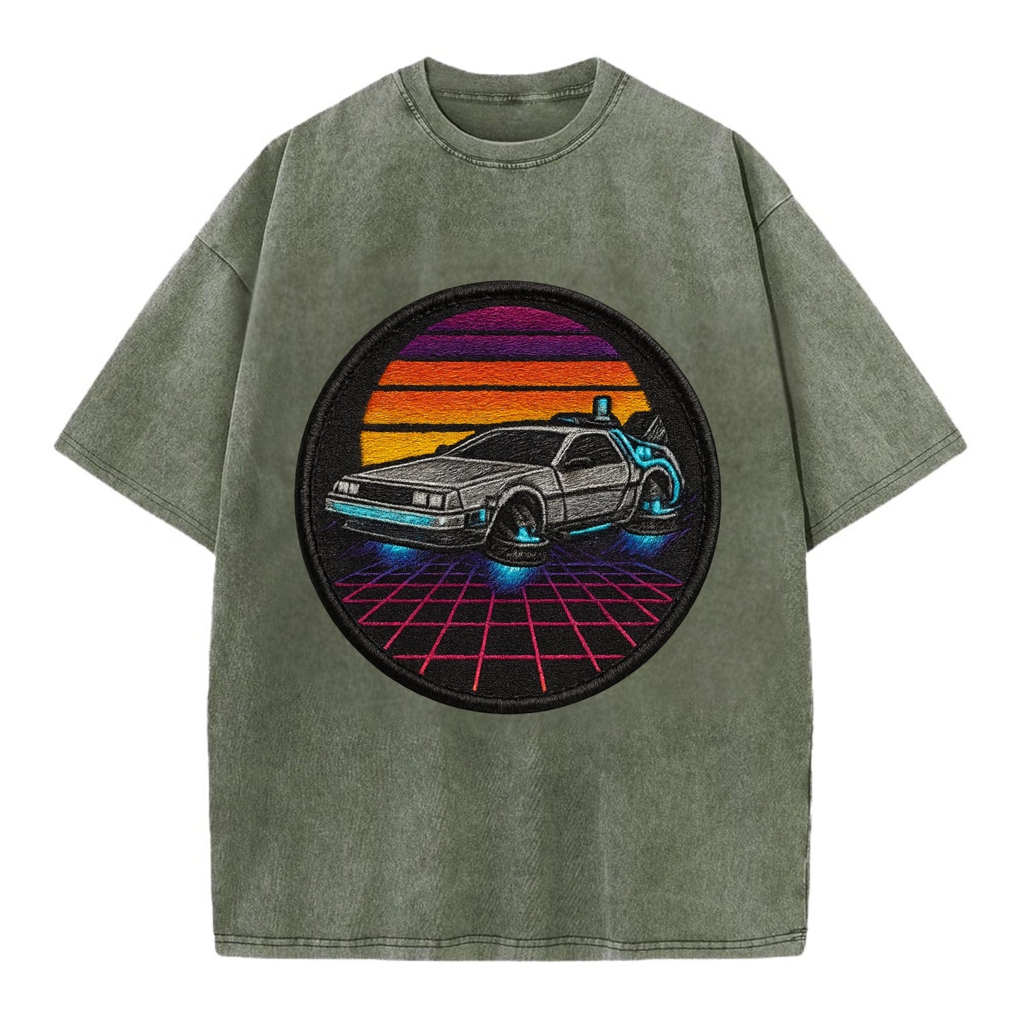 Retro Future - Vintage T-shirt - Army Green