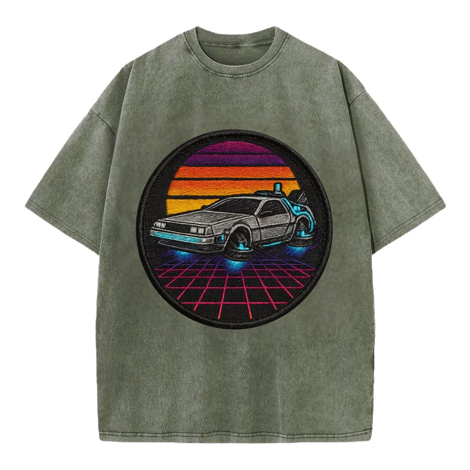 Retro Future - Vintage T-shirt - Army Green