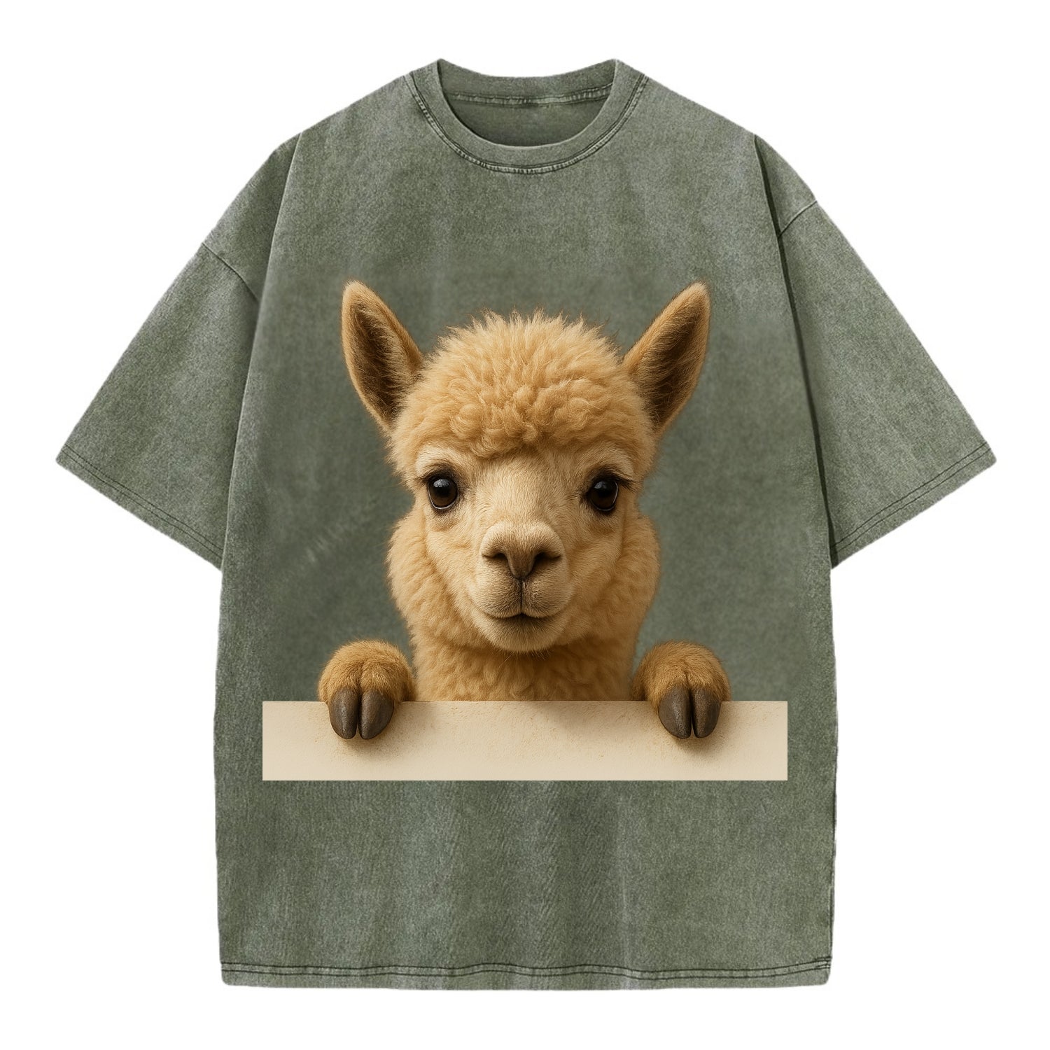 Alpaca  - Vintage T-shirt - Army Green