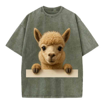 Alpaca  - Vintage T-shirt - Army Green