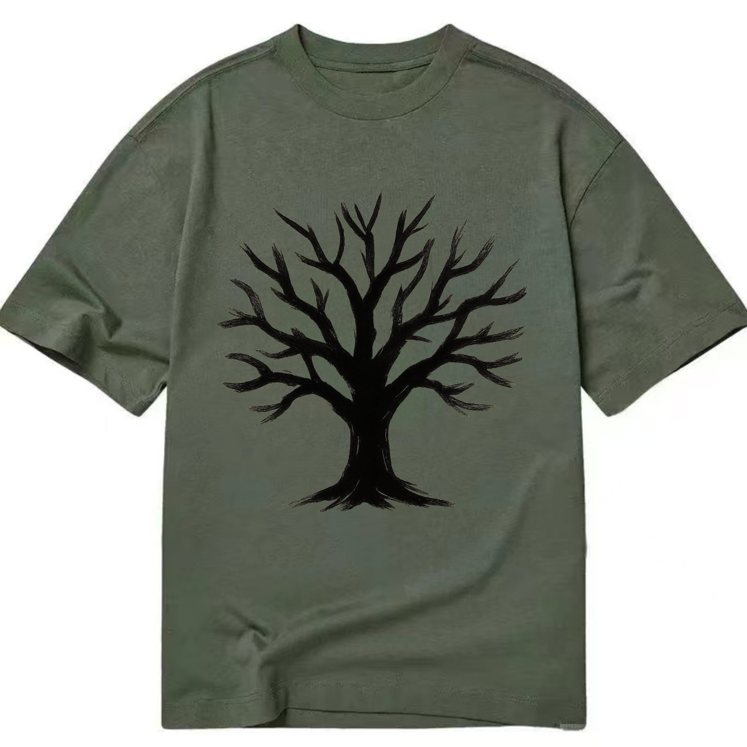 Tree with many branches - community strength ink art - Classic T-shirt - Army Green