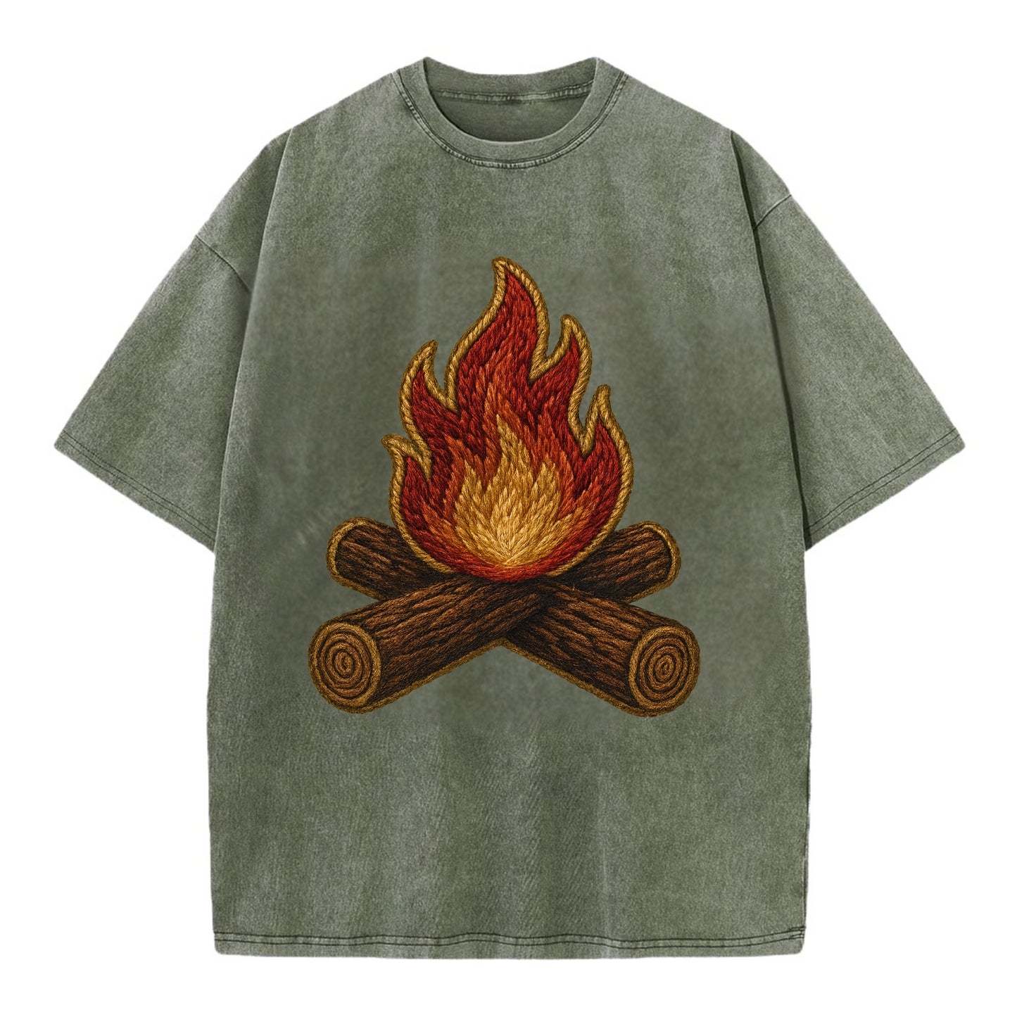 Campfire  - Vintage T-shirt - Army Green