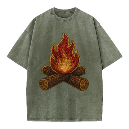 Campfire  - Vintage T-shirt - Army Green