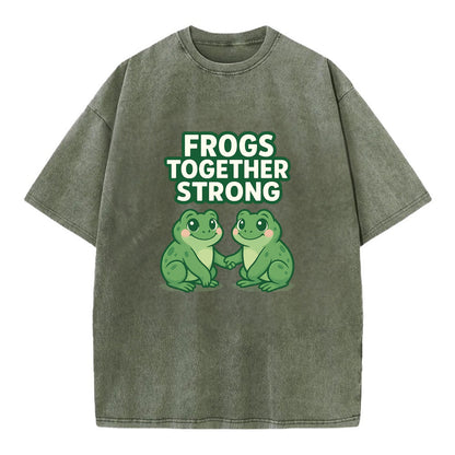 Frogs Together Strong 2 - Vintage T-shirt - Army Green