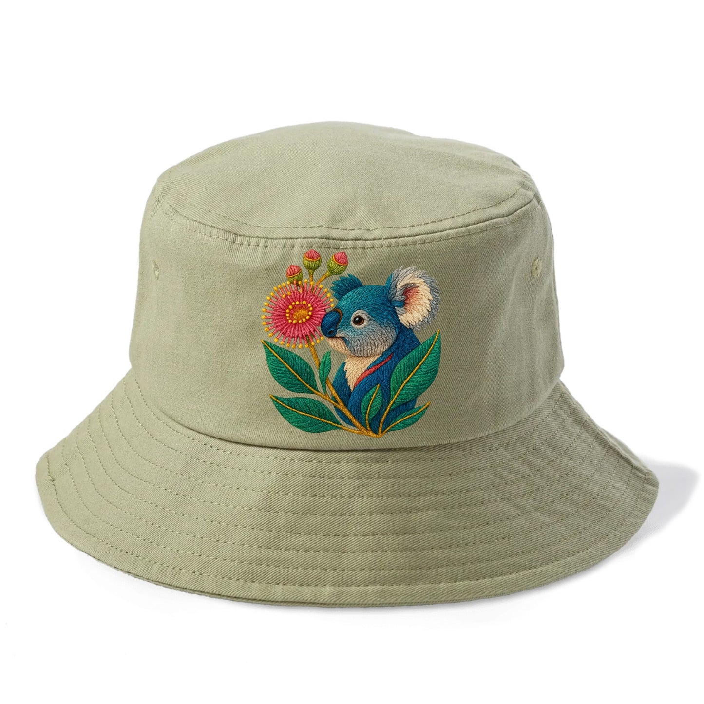Koala Eucalyptus Bloom - Bucket Hat - Army Green