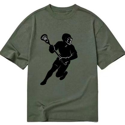 Lacrosse player cradling stick - Classic T-shirt - Army Green