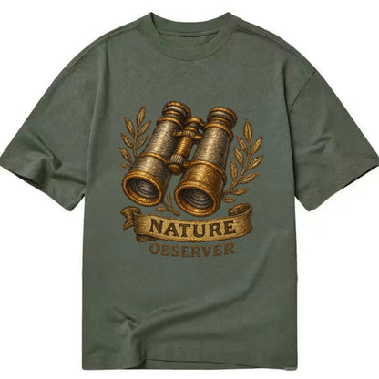 Binoculars for birdwatching - nature observer - Classic T-shirt - Army Green