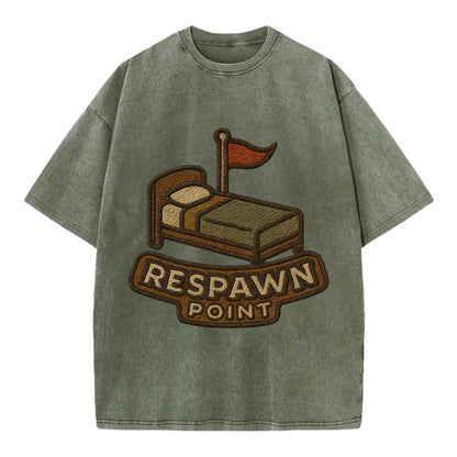 Respawn Point  - Vintage T-shirt - Army Green