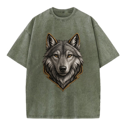 Wolf Totem  - Vintage T-shirt - Army Green