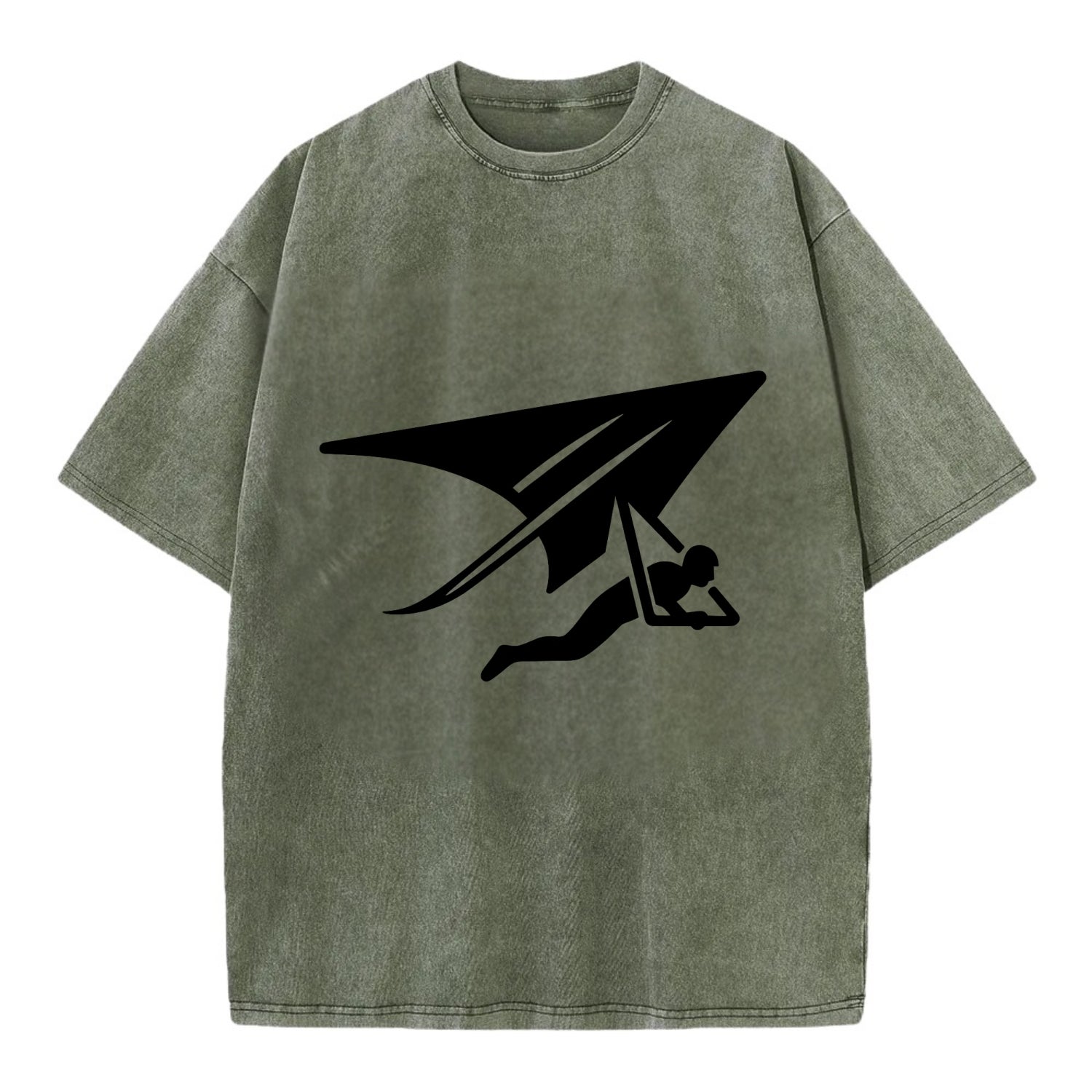Hang glider soaring - Vintage T-shirt - Army Green
