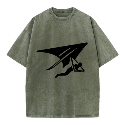 Hang glider soaring - Vintage T-shirt - Army Green