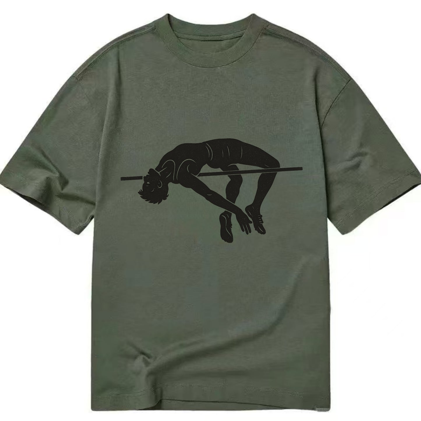 High jumper arching over bar - Classic T-shirt - Army Green