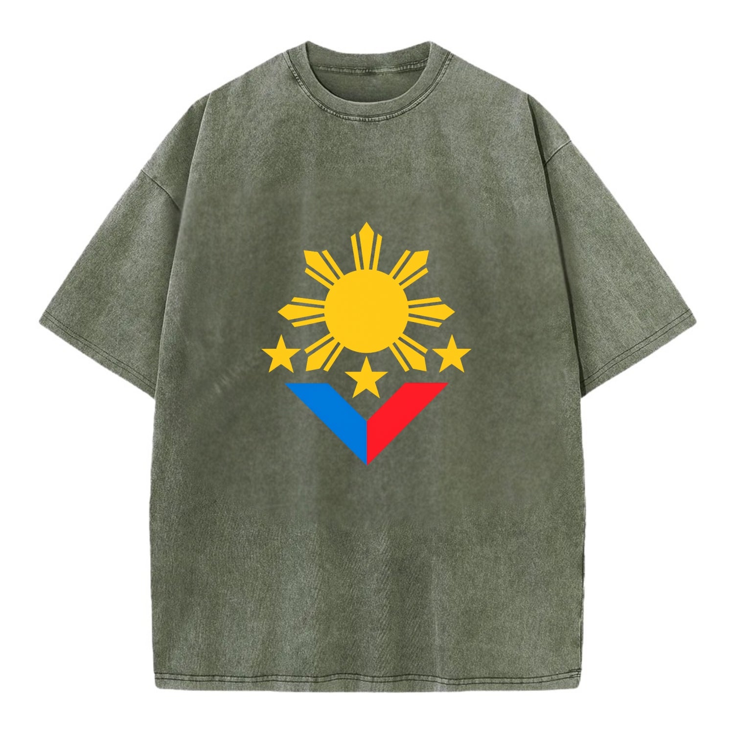 Sun Of Three - Vintage T-shirt - Army Green