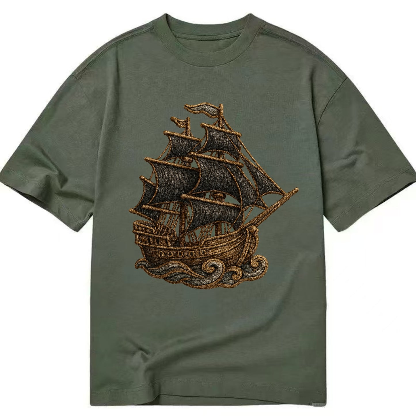 Pirate Ship  - Classic T-shirt - Army Green