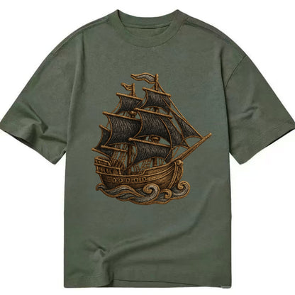 Pirate Ship  - Classic T-shirt - Army Green