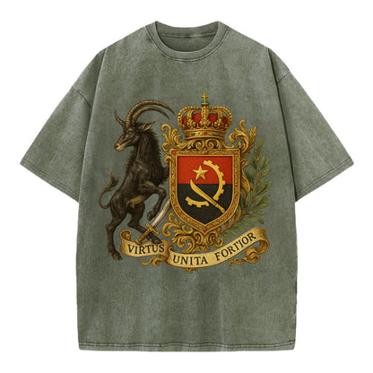 Angola Giant Sable Emblem  - Vintage T-shirt - Army Green