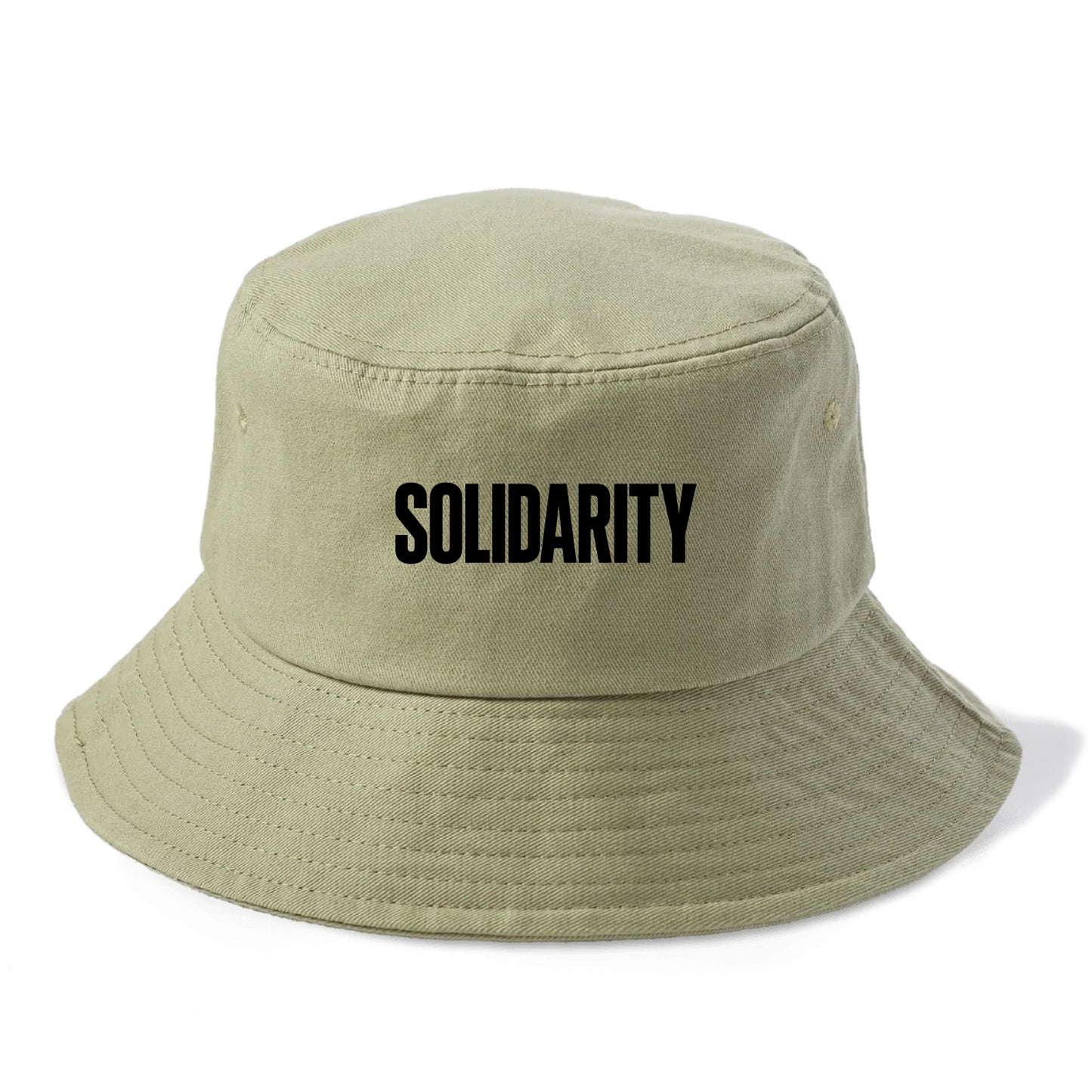 Bold typography design - "SOLIDARITY" - standing together, support - Bucket Hat - Army Green