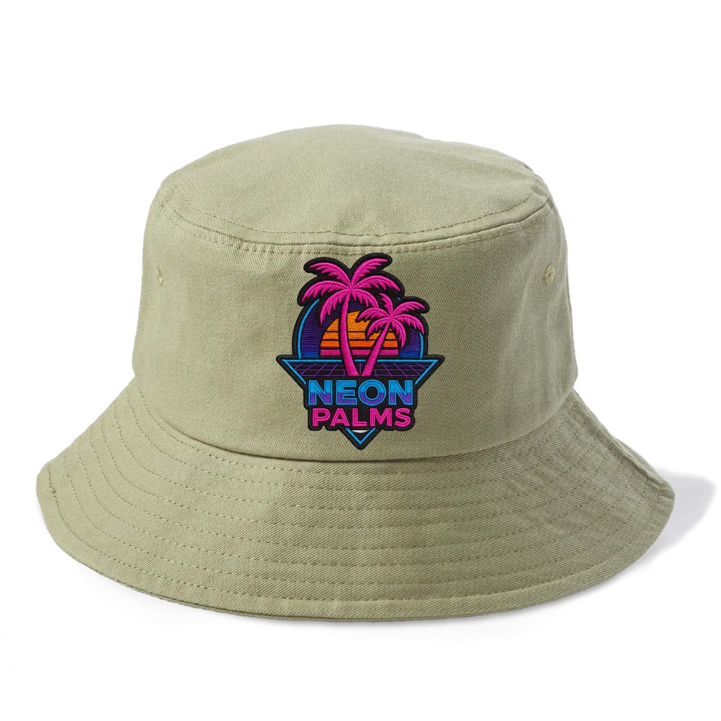 Neon Palms - Bucket Hat - Army Green