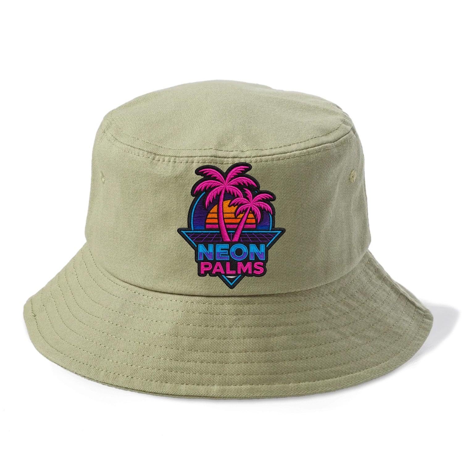 Neon Palms - Bucket Hat - Army Green