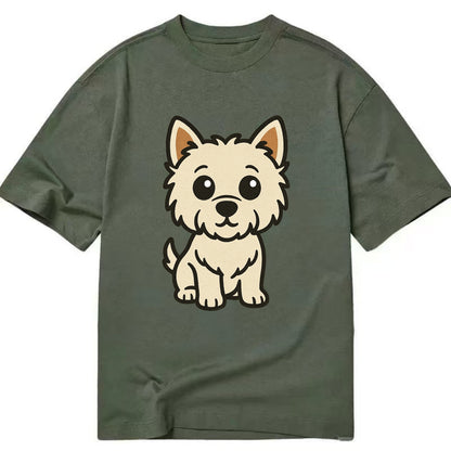West Highland White Terrier - Alert standing pose - Classic T-shirt - Army Green