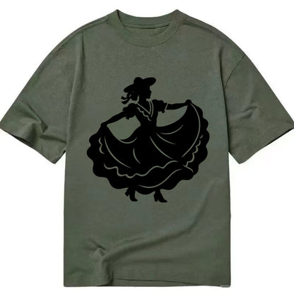 Mexican folk dancer twirling skirt - Classic T-shirt - Army Green