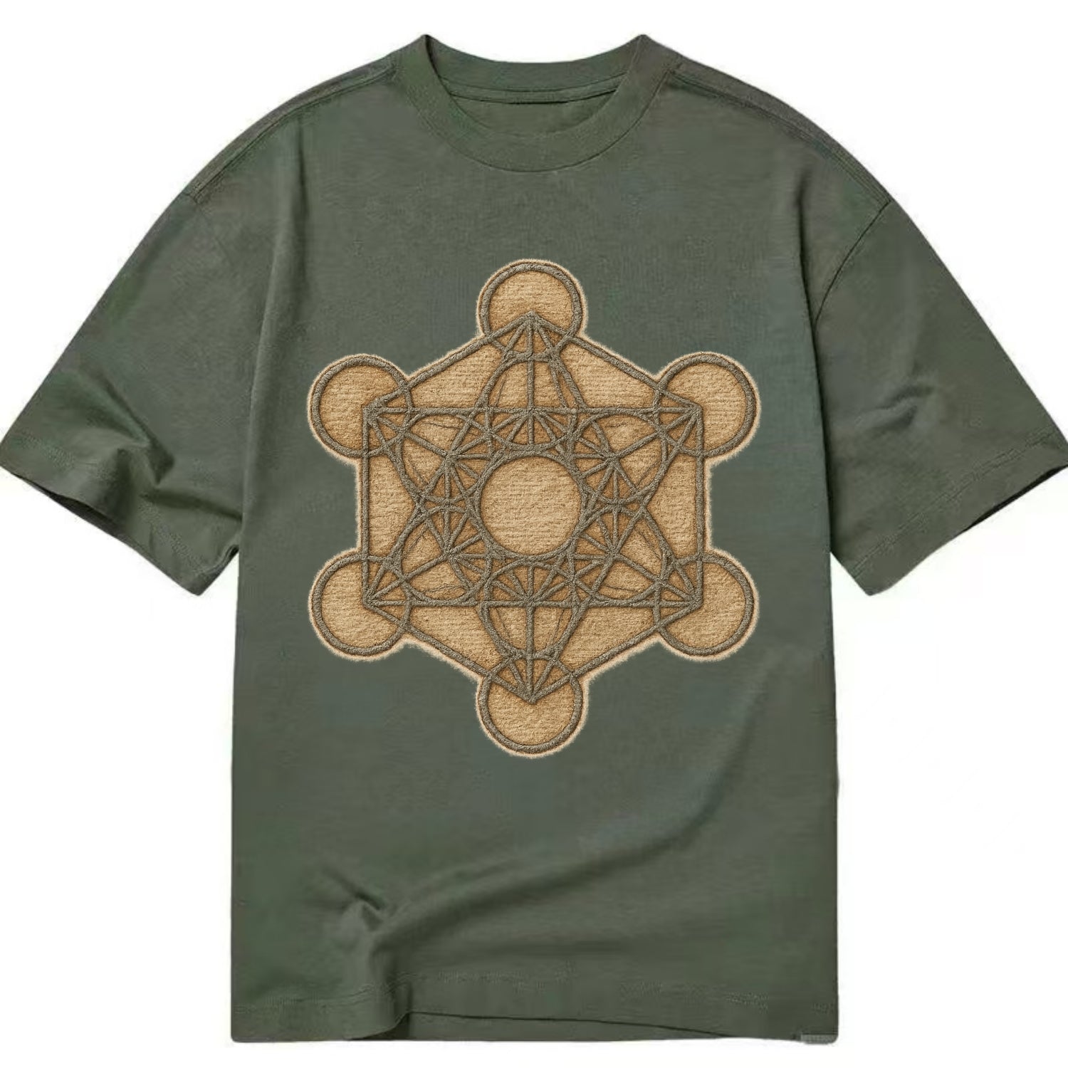 Metatron's Cube  - Classic T-shirt - Army Green