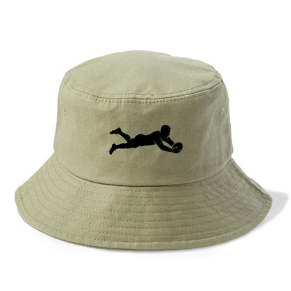 Rugby player diving for try - Bucket Hat - Army Green