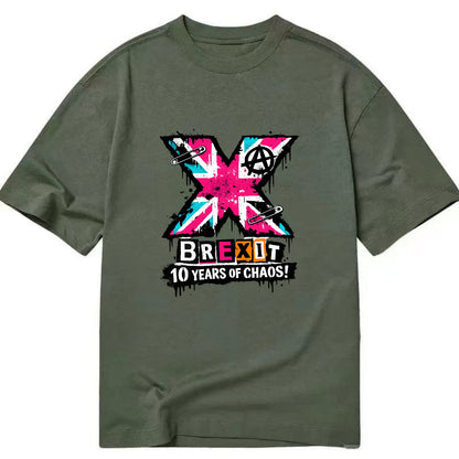 X YEARS | Roman numeral X massive | Union Jack fill pattern | Bold statement - Classic T-shirt - Army Green