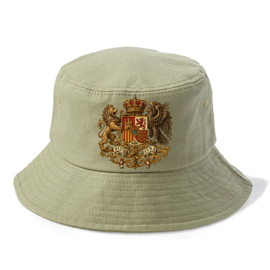 Spain Royal Logo (traditional Corona Real Española, Plus Ultra Banner, Premium Emblem) Bucket Hat - Army Green