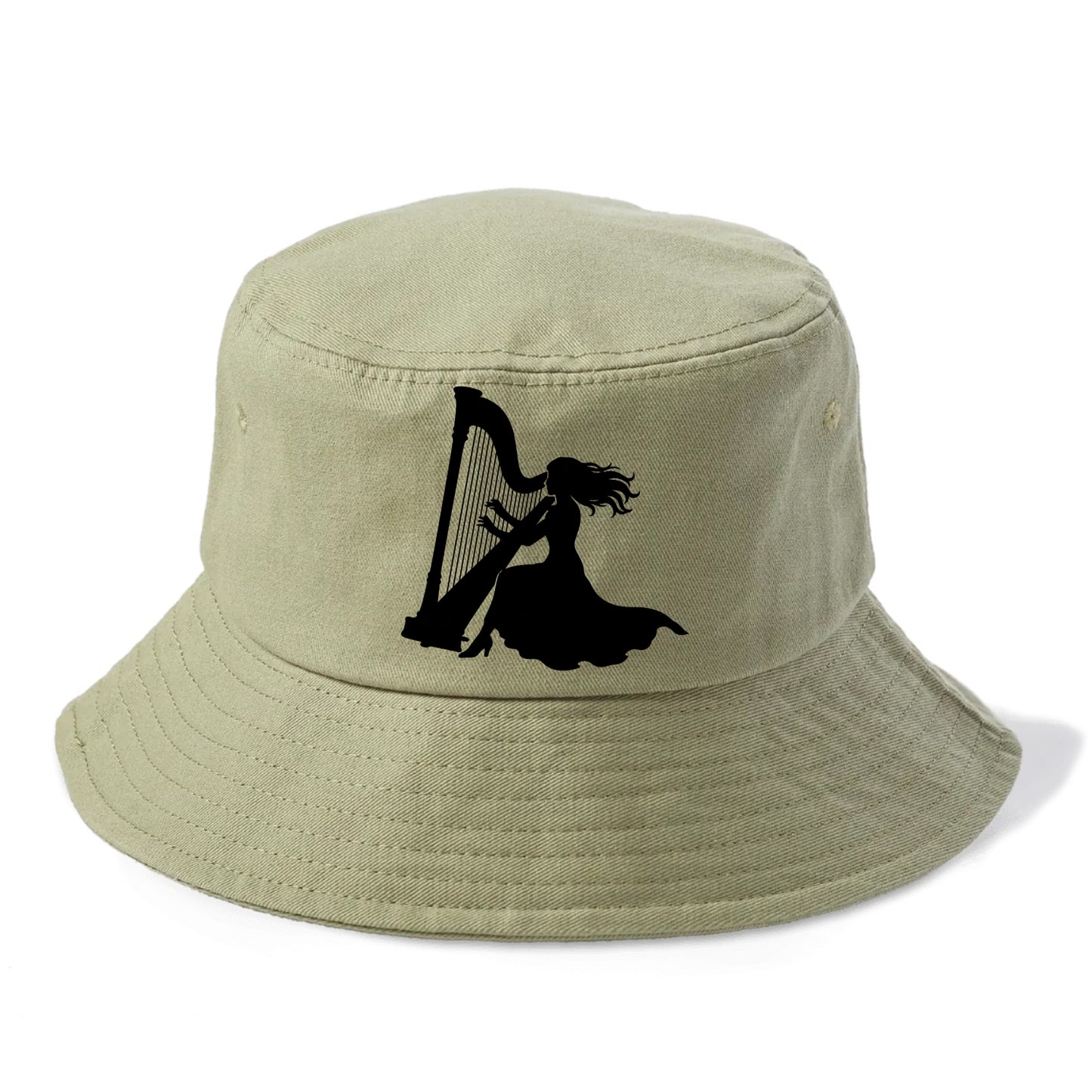Harpist playing ethereal melody - Bucket Hat - Army Green