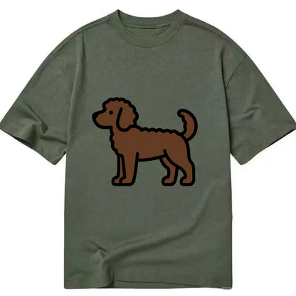 Labradoodle - Chocolate curly flat side profile - Classic T-shirt - Army Green