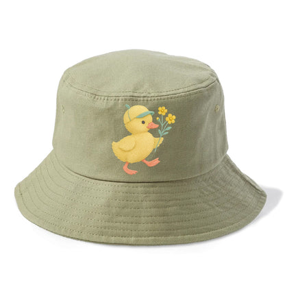 Yellow Duckling - Bucket Hat - Army Green