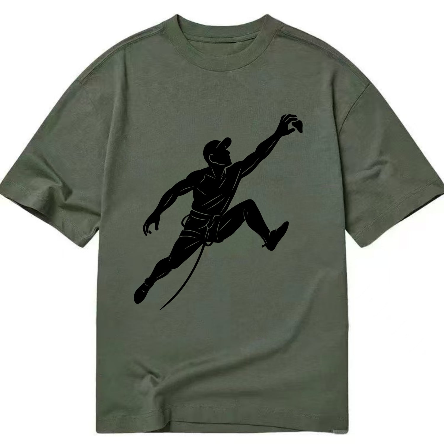 Rock wall climber reaching hold - Classic T-shirt - Army Green