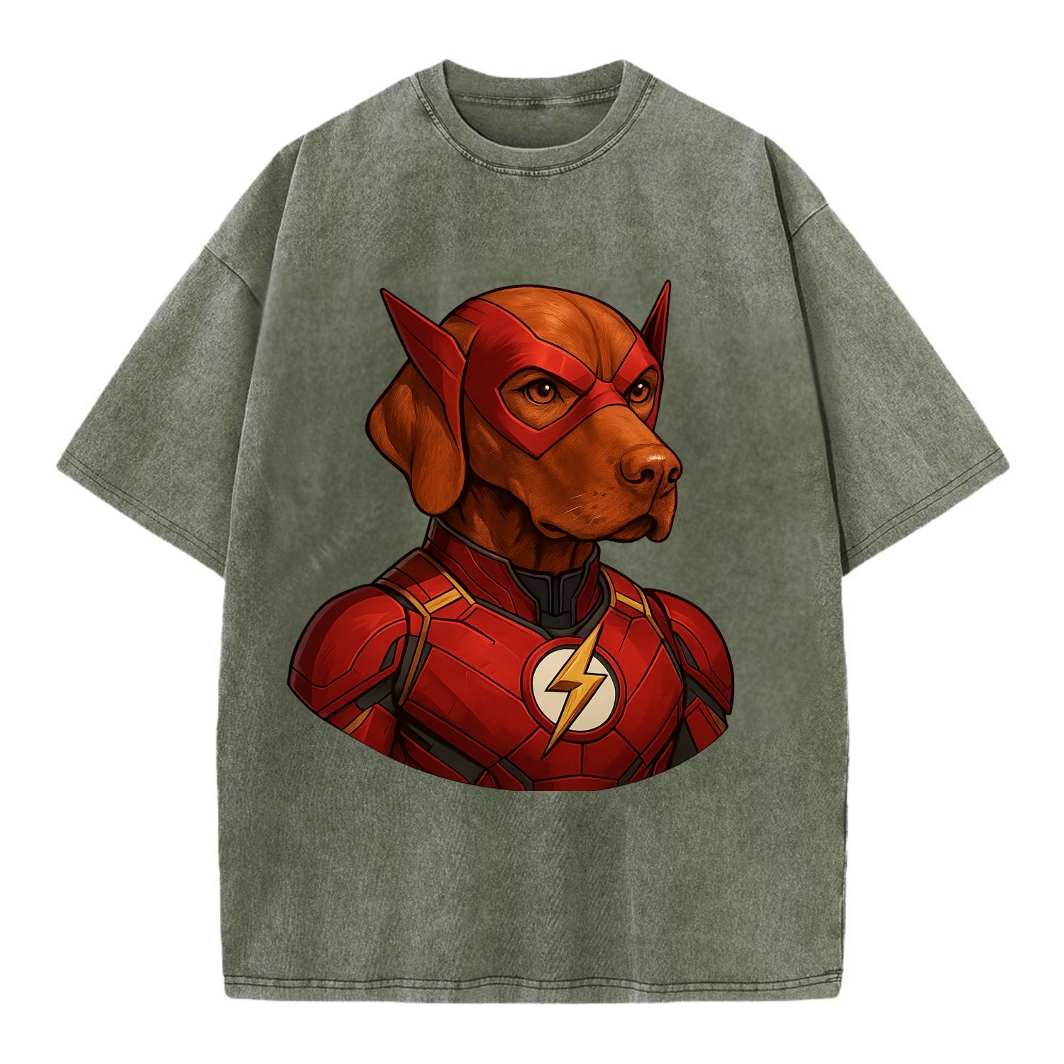Vizsla Speed Hero  - Vintage T-shirt - Army Green