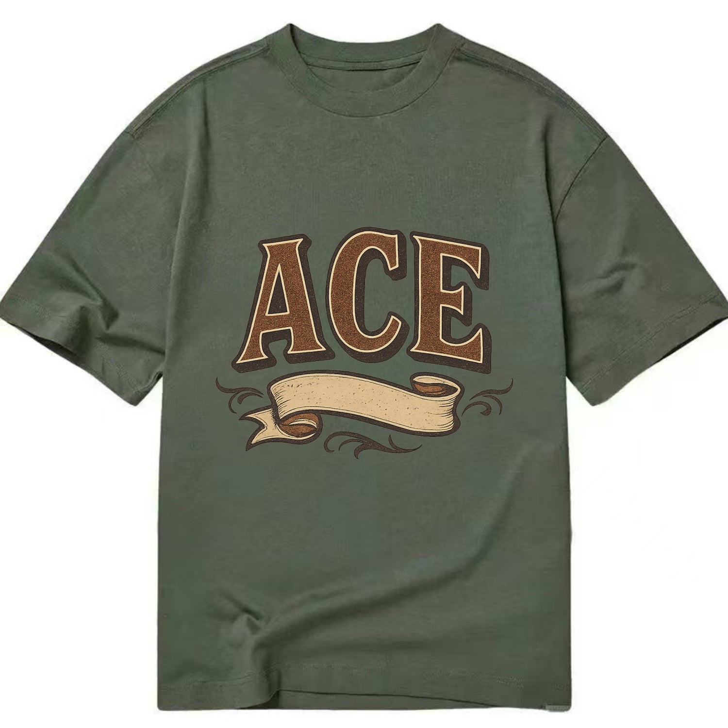 Bold typography design - "ACE" - expert, the best at something - Classic T-shirt - Army Green