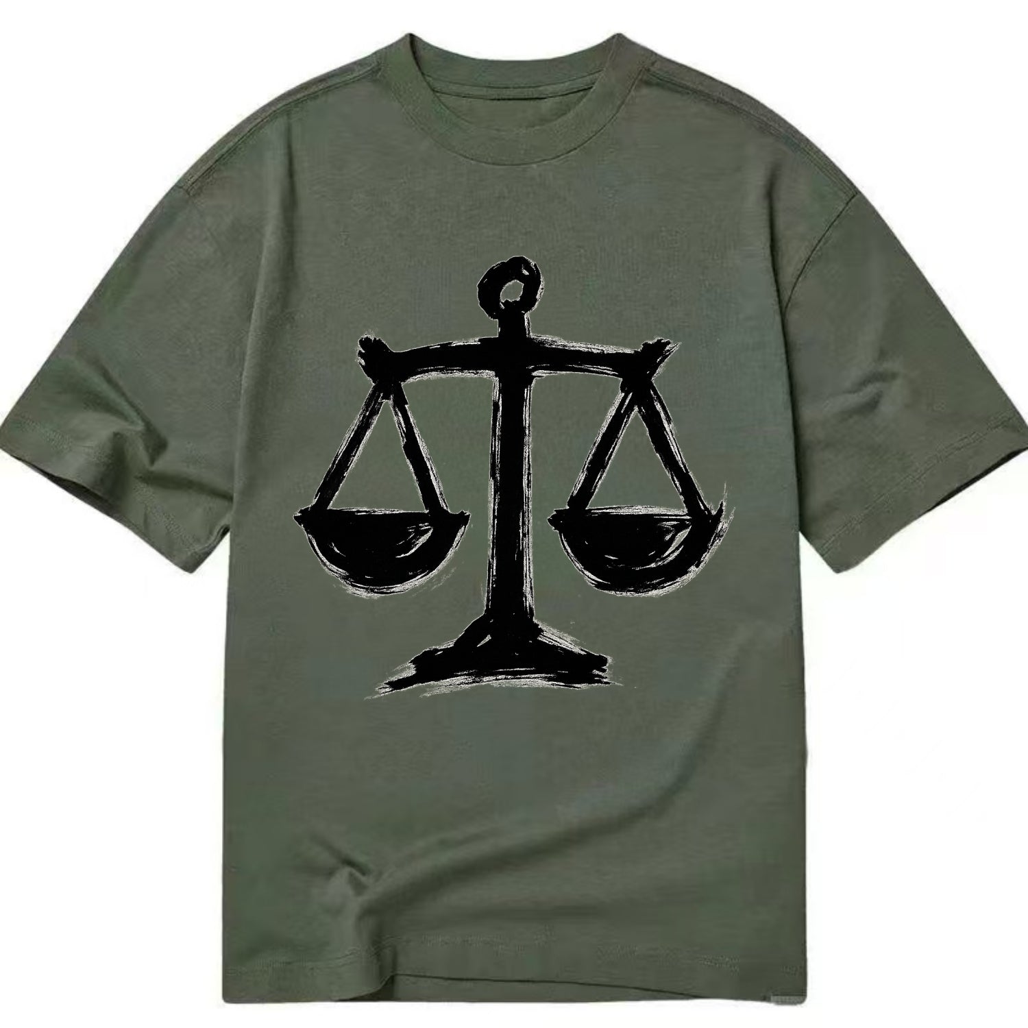 Scales of justice - equality and fairness bold ink style - Classic T-shirt - Army Green