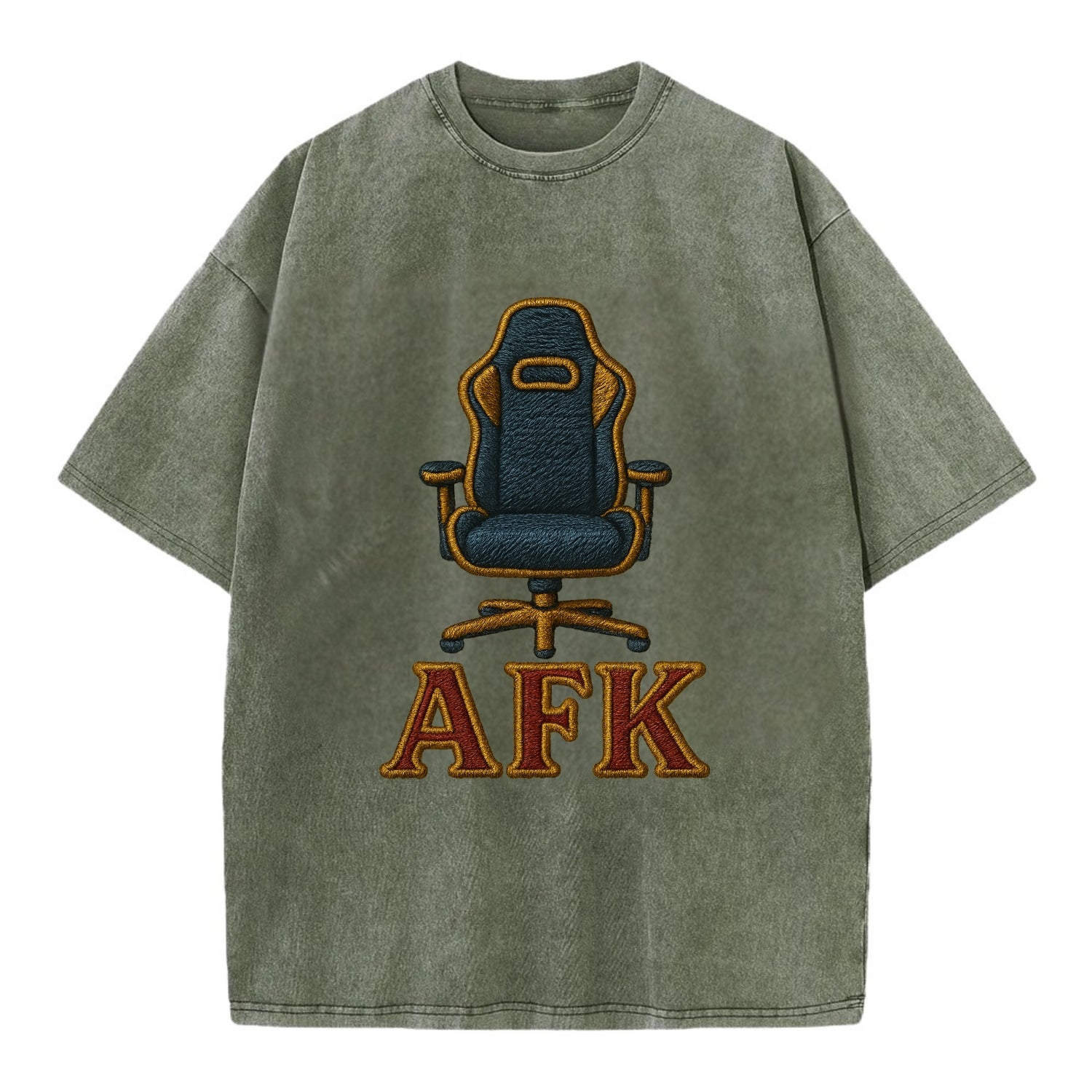 AFK   - Vintage T-shirt - Army Green