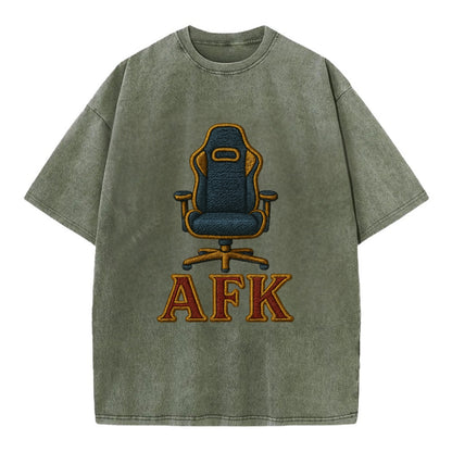 AFK   - Vintage T-shirt - Army Green