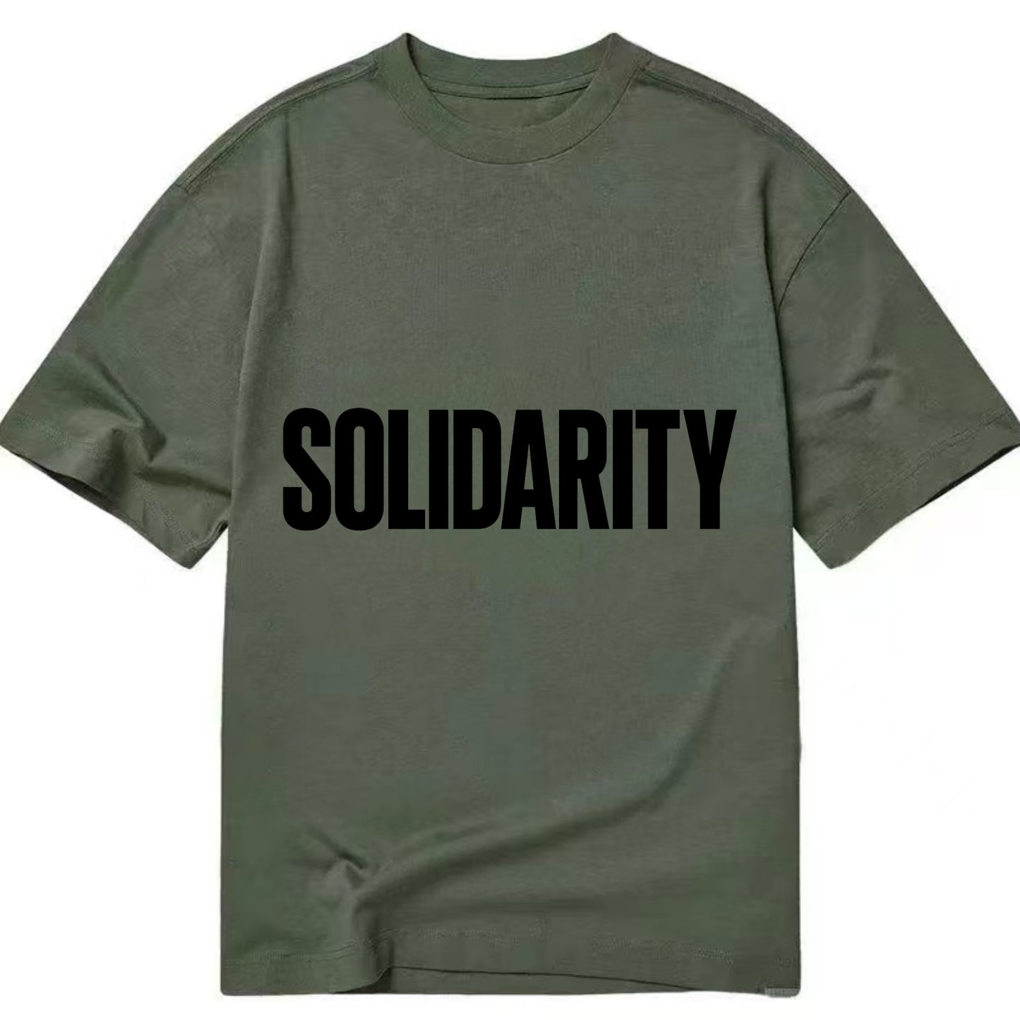 Bold typography design - "SOLIDARITY" - standing together, support - Classic T-shirt - Army Green