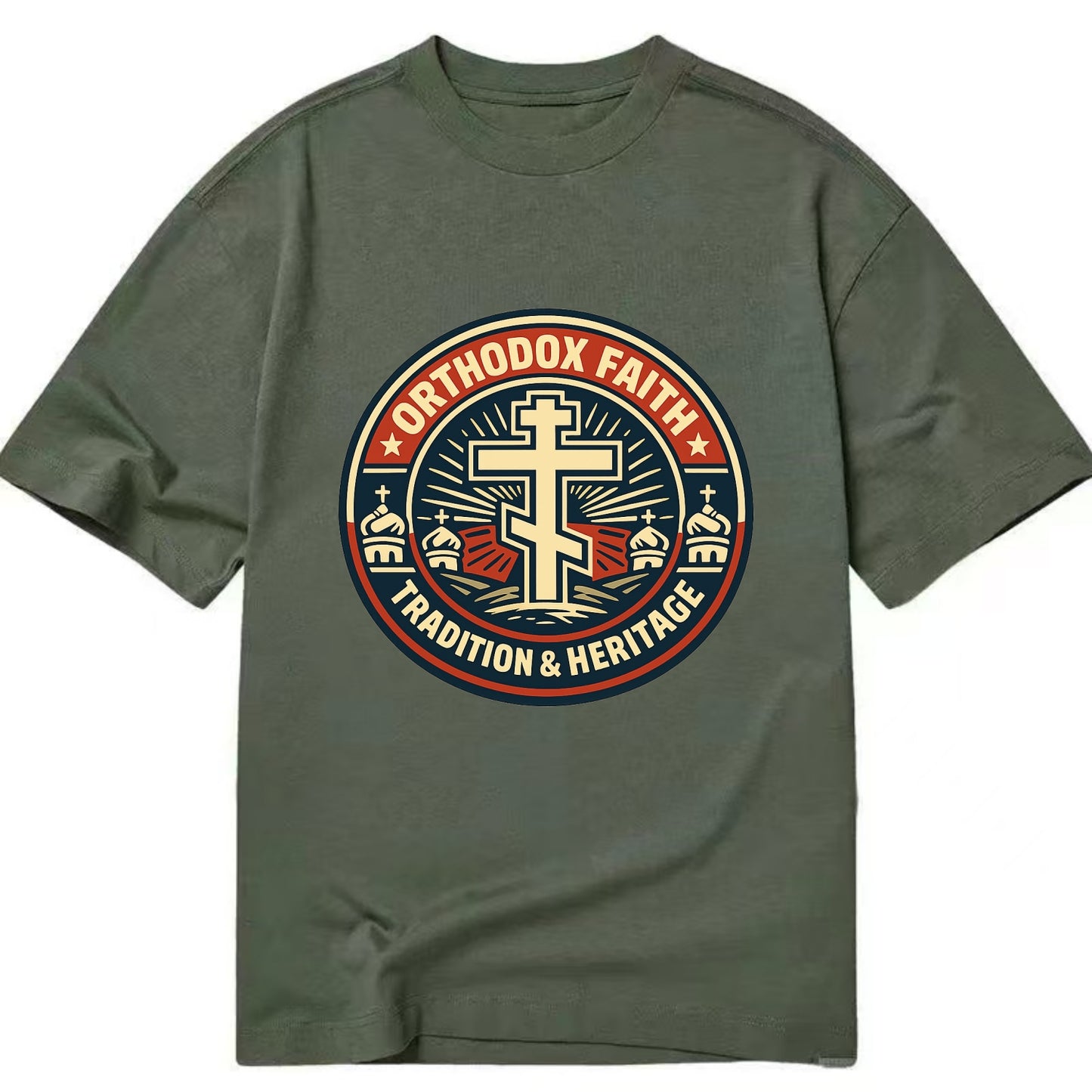 Faithful Heritage Emblem - Classic T-shirt - Army Green
