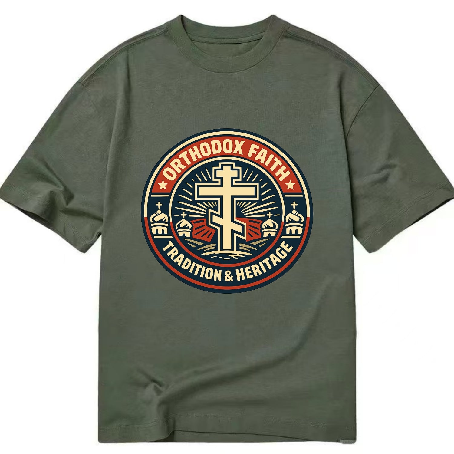 Faithful Heritage Emblem - Classic T-shirt - Army Green