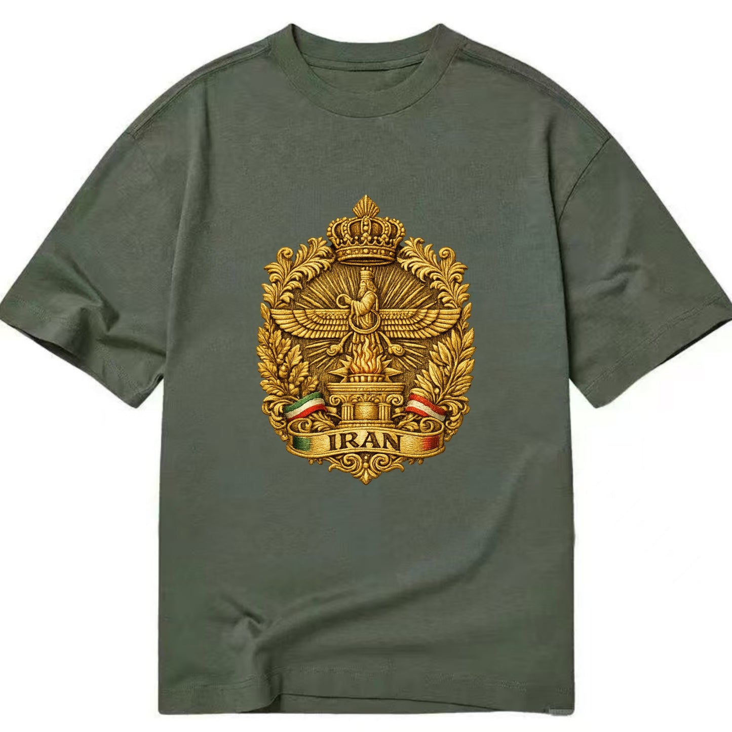 Iran Fire Temple Emblem - Classic T-shirt - Army Green