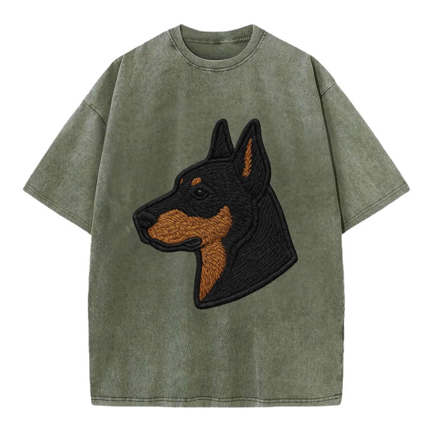 Beauceron - Contemporary French herder d - Vintage T-shirt - Army Green
