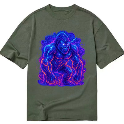 Mighty gorilla with electricity flowing through defined muscles, lightning bolt - Classic T-shirt - Army Green