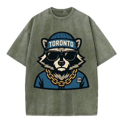 Toronto Raccoon - Vintage T-shirt - Army Green