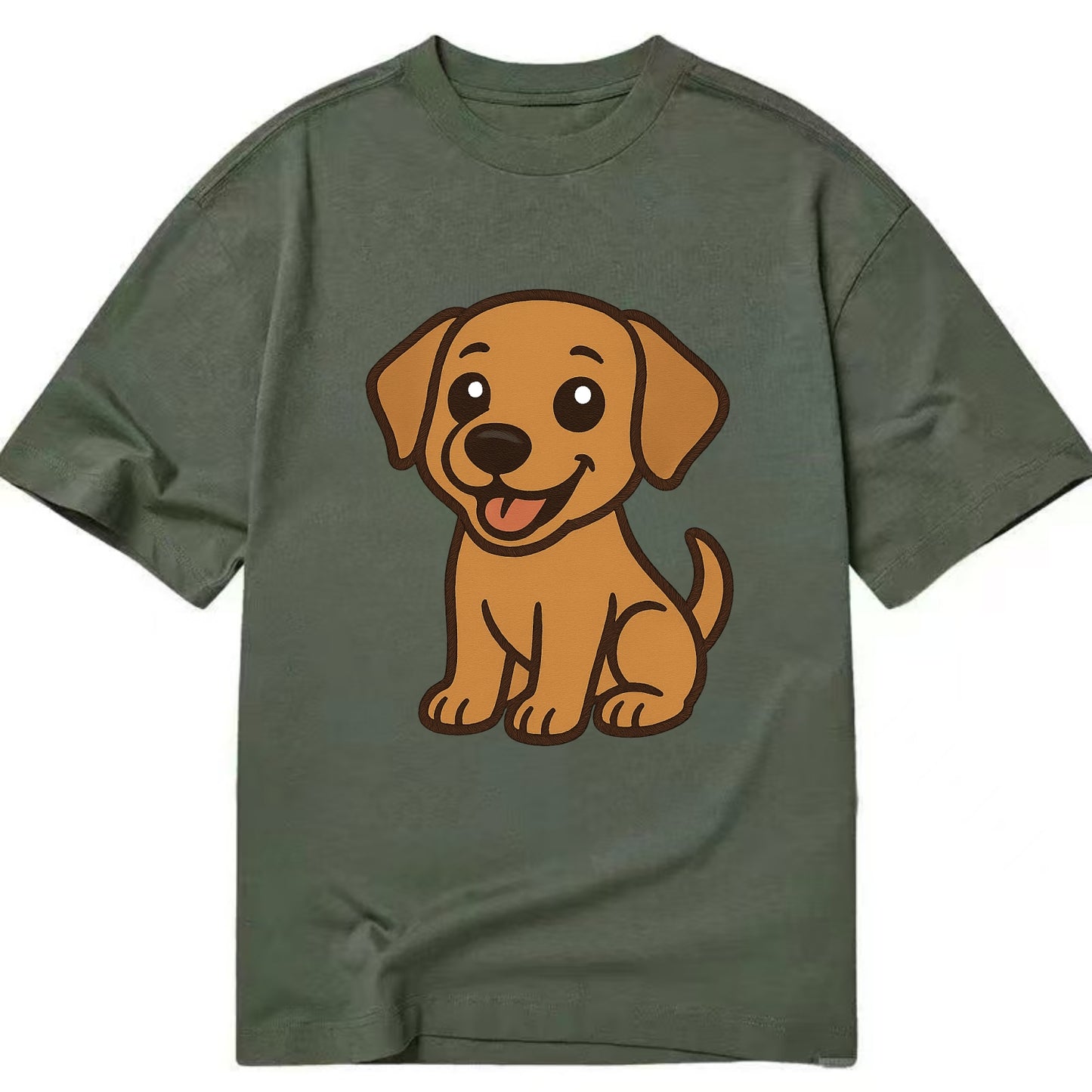 Labrador - Happy panting expression - Classic T-shirt - Army Green
