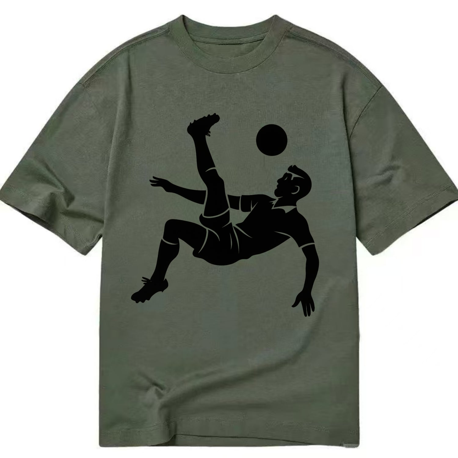 Soccer player doing a bicycle kick - Classic T-shirt - Army Green