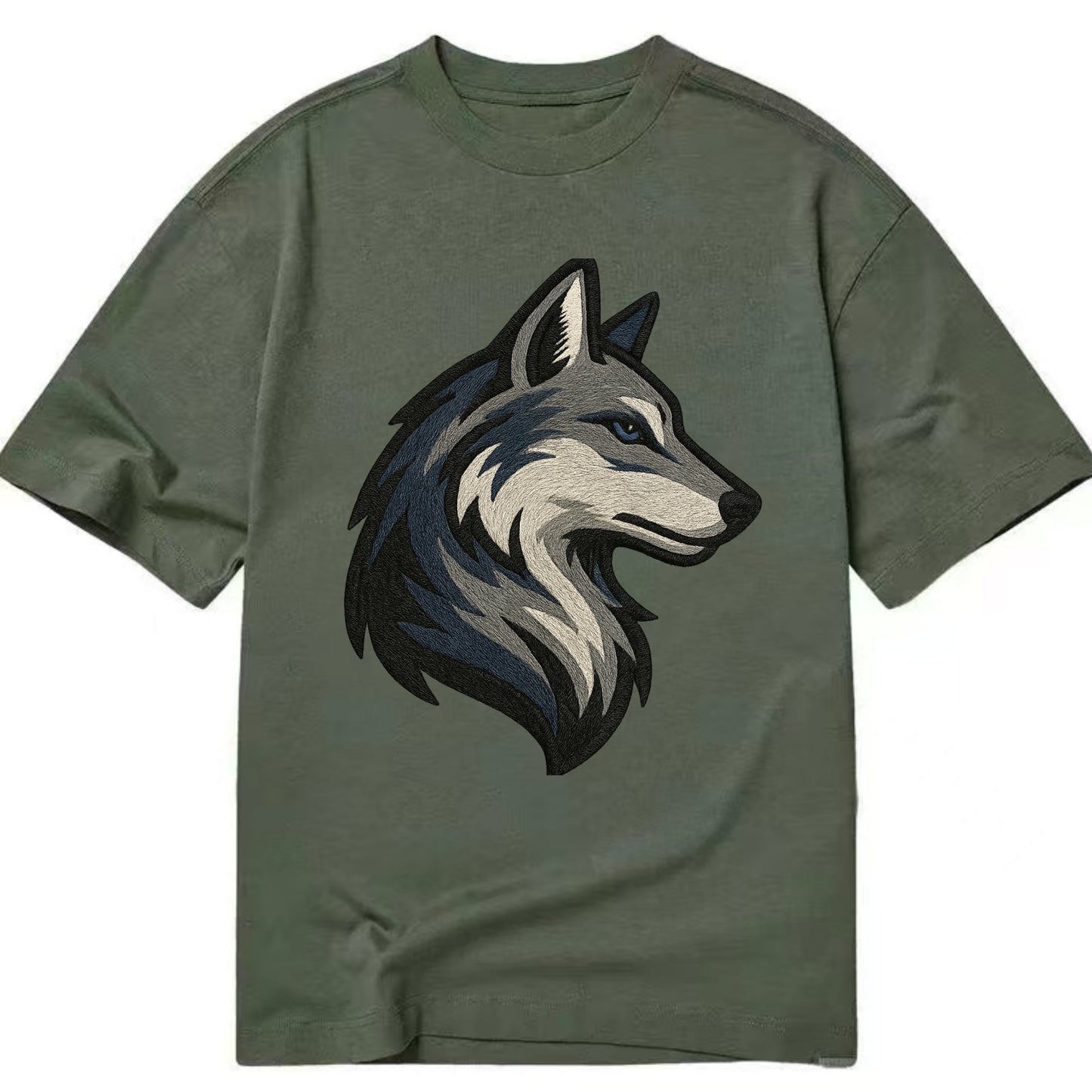 Lone Wolf Wanderer  - Classic T-shirt - Army Green